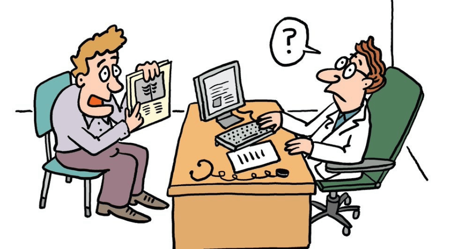 Arts en patiënt in gesprek